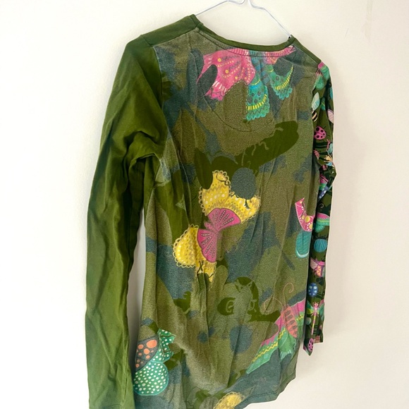 Desigual Green Butterfly Long Sleeve Shirt - Picture 2 of 3
